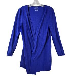 Chicos The Ultimate Tee Open Front Cardigan Women US Size 4 Royal Blue